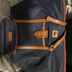 Dooney & Bourke Navy and Tan Tote Bag